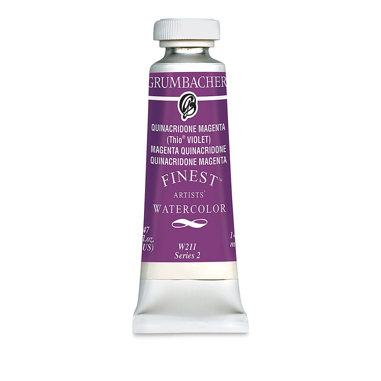Grumbacher Finest Artists' Watercolor - Quinacridone Magenta, 14 ml tube